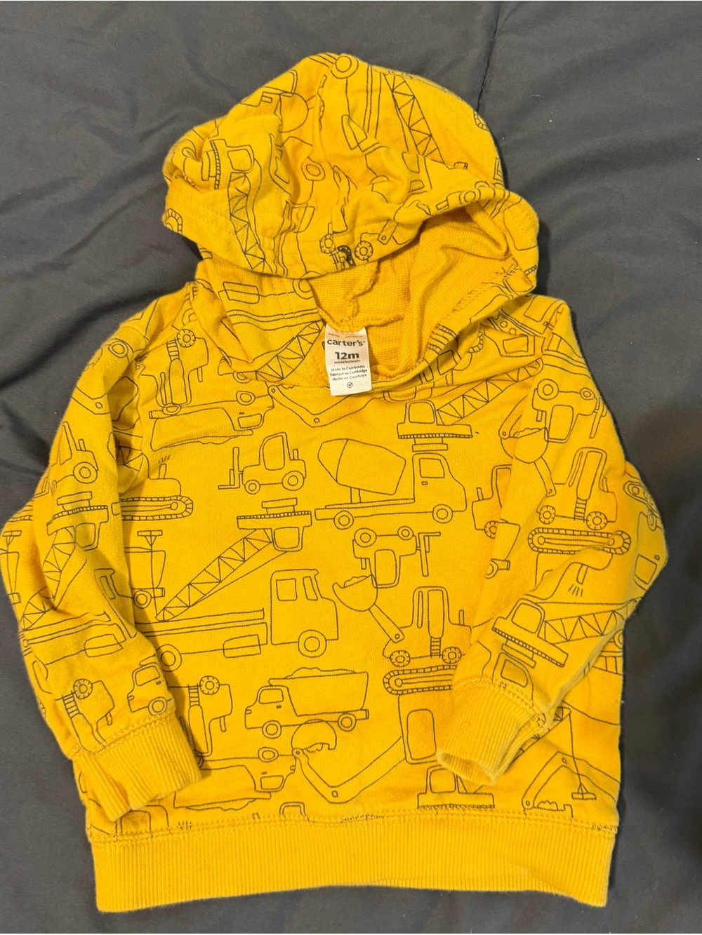 Carter's Yellow Construction Print Hoodie